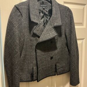 Cynthia Rowley Black and Gray Plaid Blazer
